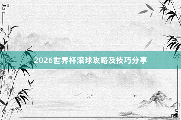 2026世界杯滚球攻略及技巧分享
