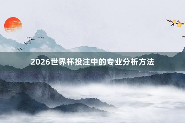 2026世界杯投注中的专业分析方法